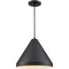 R Series 1 Light 17 inch Satin Black Pendant Ceiling Light